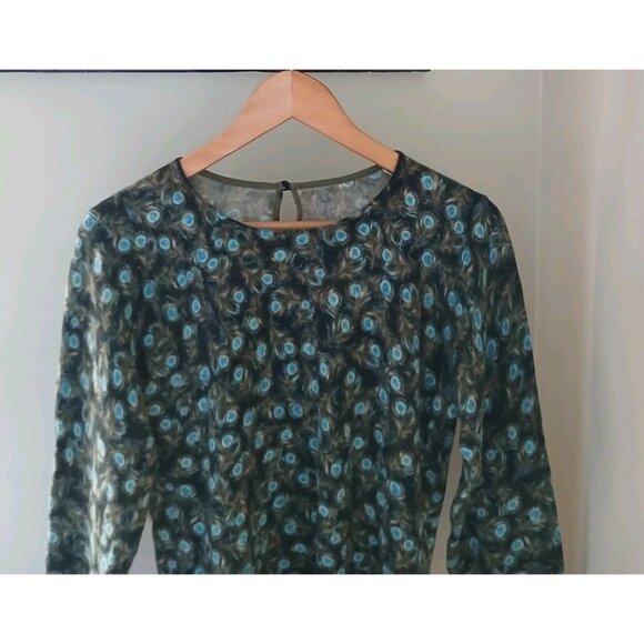 Talbots 100% Cashmere Sweater Est Size Small Brown Green Peacock Quiet Luxury - Picture 2 of 8